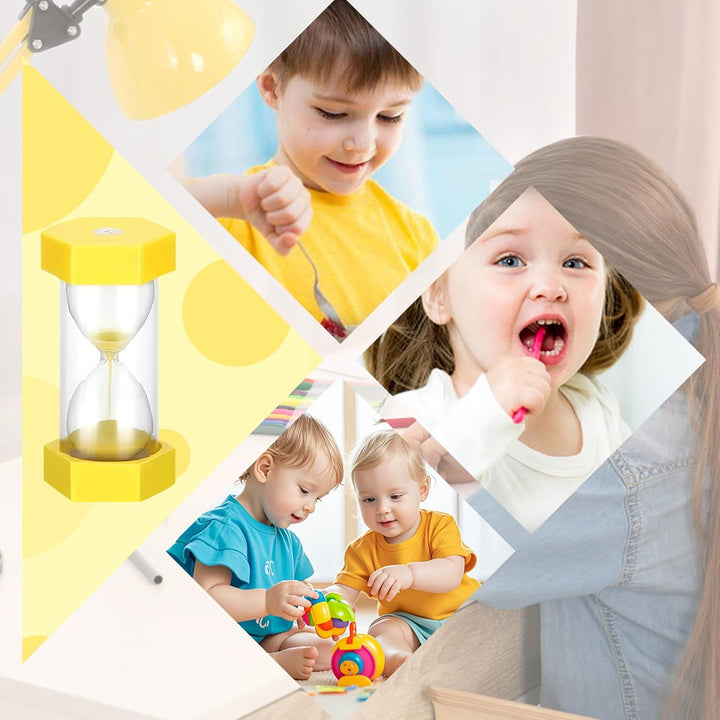 5 Stück buntes Sanduhren Set fürs Leben der Kinder Bunte Sanduhren für Zähneputzen 1/3/5/10/30 Minut