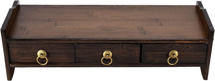 Computer-Riser, nicht absorbierender Bambus-Monitorständer mit 3 Schubladen für das Büro zum Studier