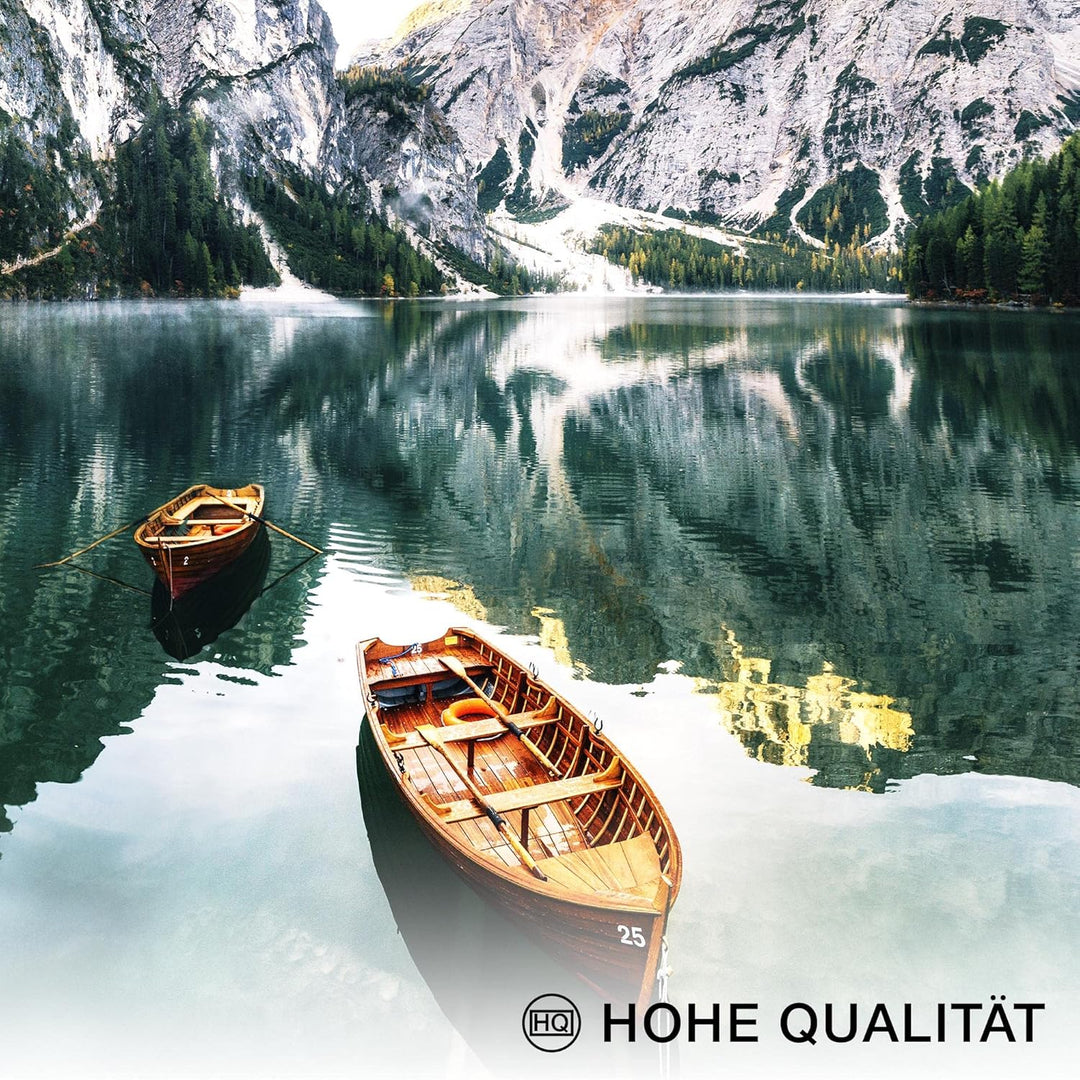 Novart Wandbilder Set See Berge Natur - KEIN EXTRA RAHMEN BENÖTIGT - Modern Deko - Wohnzimmer Schlaf