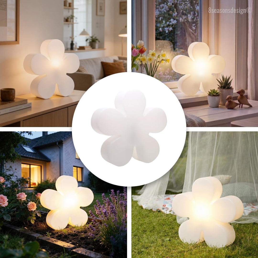 8 seasons design Shining Flower Deko-Lampe Blume Ø 60cm (Weiss), E27 Fassung inkl. Leuchtmittel in w