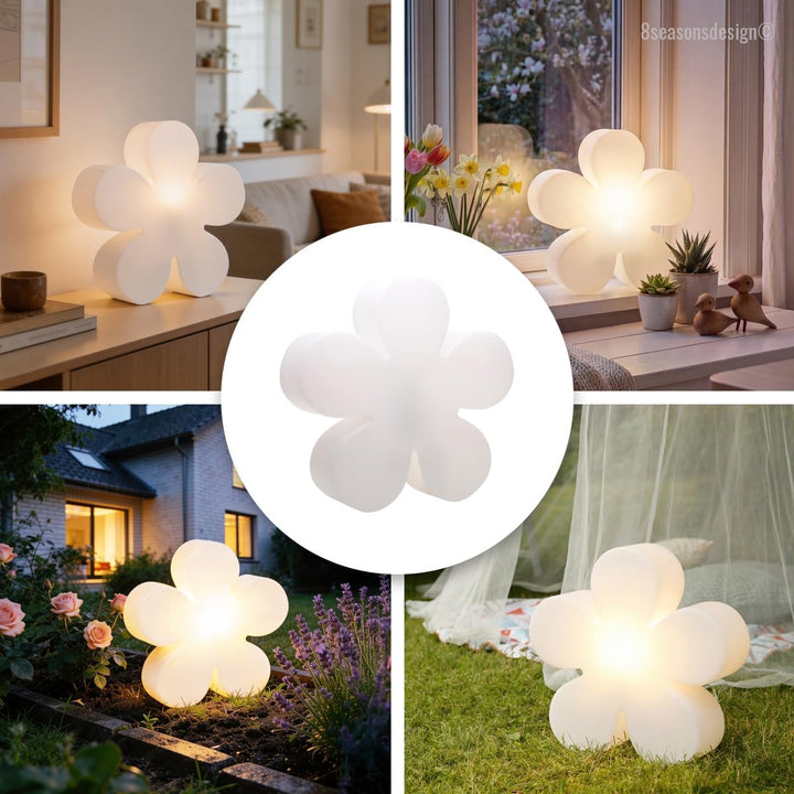 8 seasons design Shining Flower Deko-Lampe Blume Ø 60cm (Weiss), E27 Fassung inkl. Leuchtmittel in w
