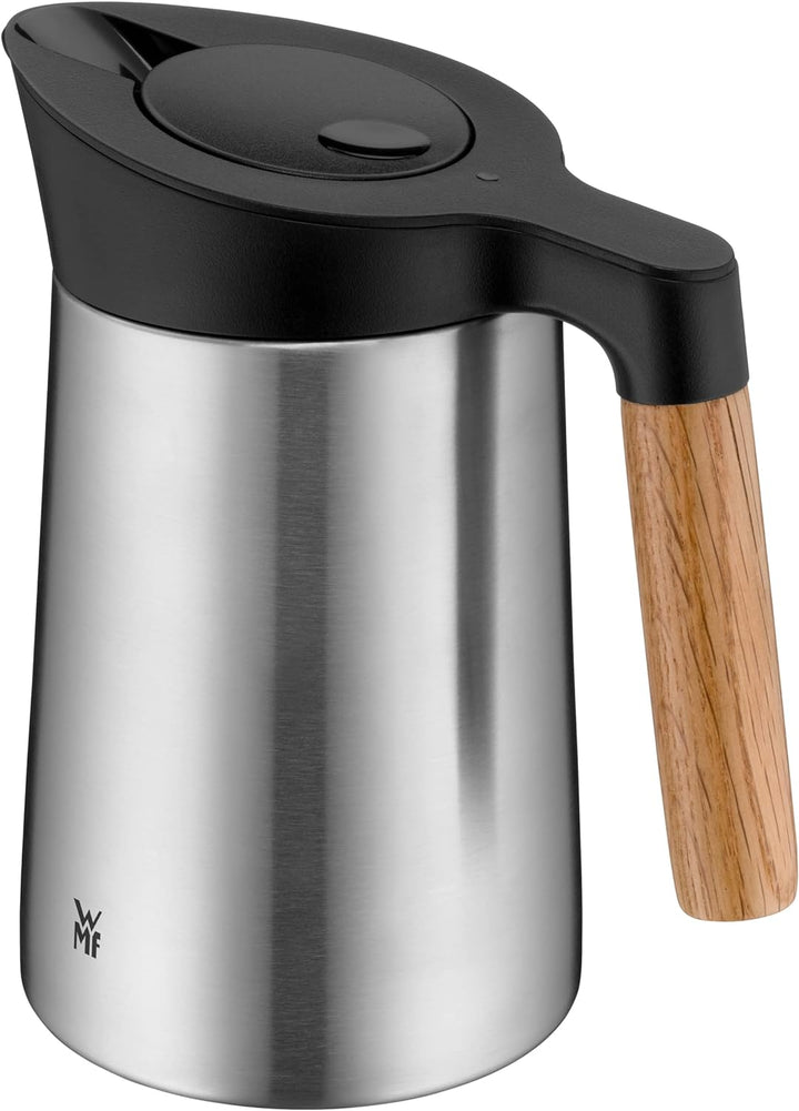 WMF Kineo doppelwandige Isolierkanne 0,6l, Thermoskanne Edelstahl mit Klick-Verschluss, Kaffeekanne