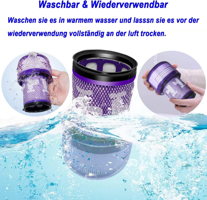 Hepa Filter für Dyson V12 Detect Slim, 2 Stück Filter for Dyson V12 Slim Absolute Extra/ Total Clean