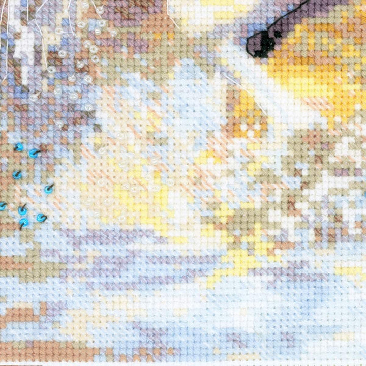 Riolis Kreuzstich-Zählmusterset im Sonnenuntergang, Weiss