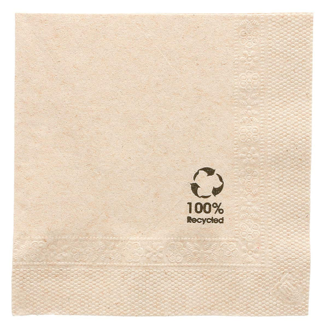 Servietten Ecolabel 2-Lagig 18 G/M2 20X20 Cm Natur Recycelt Tissue - 4800 Un.