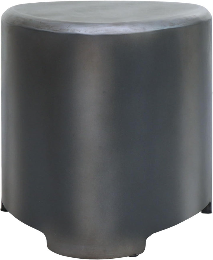 Hocker HWC-L74, Sitzhocker Holzhocker, Holz MVG-Zertifiziert Industrial, Metall-Optik gebürstet