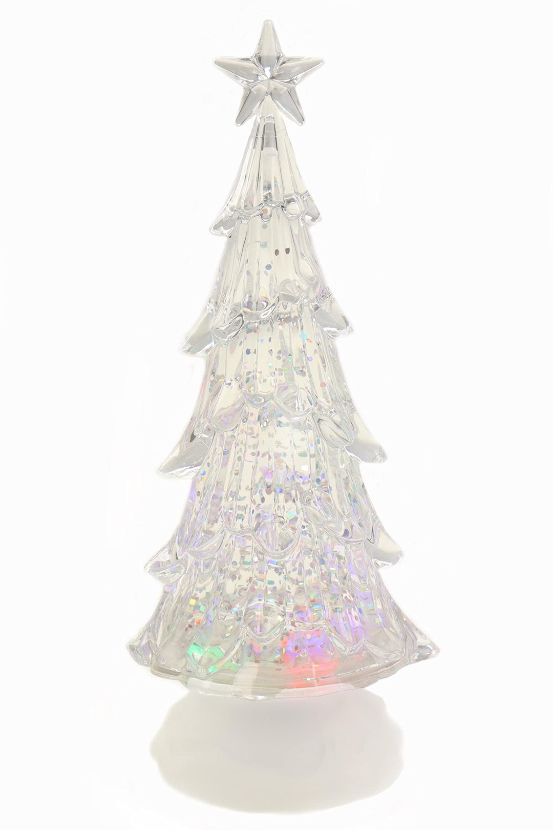 Schneekugel mit bunter Regenbogen LED Beleuchtung & Glitzerantrieb 11 * 11 * 27 cm als Weihnachtsdek