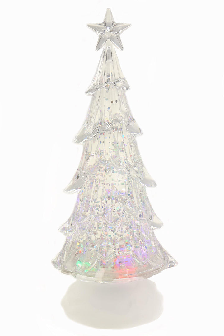 Schneekugel mit bunter Regenbogen LED Beleuchtung & Glitzerantrieb 11 * 11 * 27 cm als Weihnachtsdek