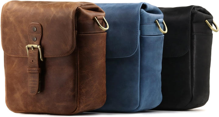 MegaGear MG1330 Torres Mini Kameratasche - Kuriertasche aus echtem Leder für Spiegellose, Sofortbild