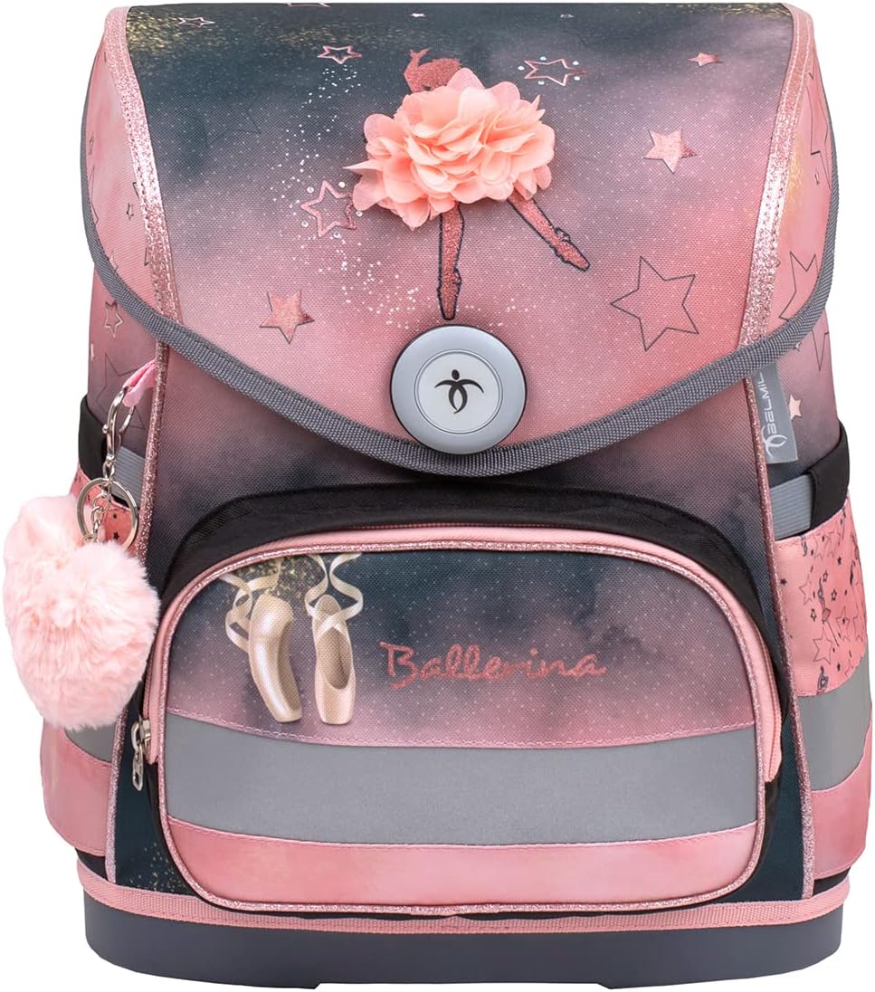 Belmil ergonomischer Schulranzen Set mit Regenschutz 5 -teilig für Kinder 1-4 Klasse Grundschule/Bru
