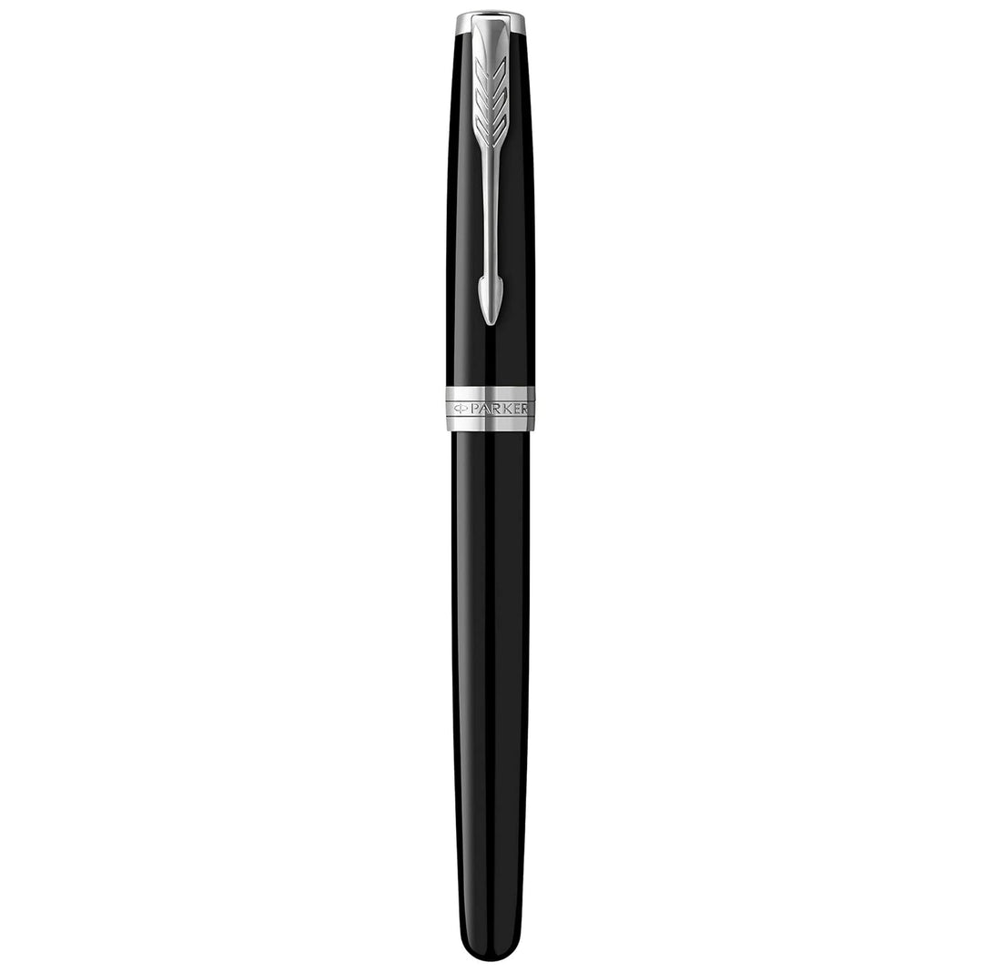 Parker Sonnet Füller | Schwarze Lackierung mit Palladiumzierteilen | Füllfederhalter mit mittlerer F