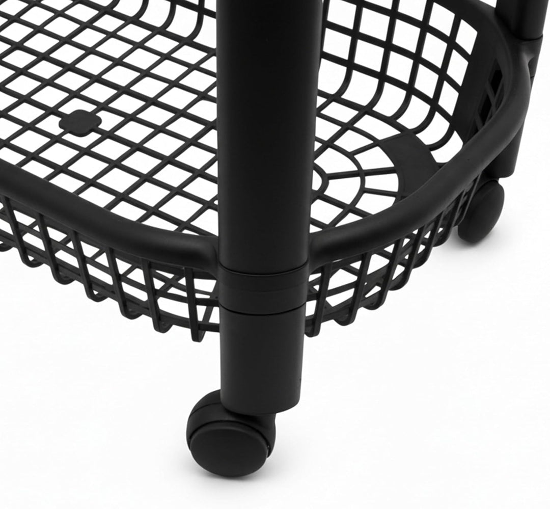 Spetebo Küchenwagen auf Rollen mit 4 Korb Ablagen 79 x 46 cm Made in EU - schwarz - Kunststoff Rollw