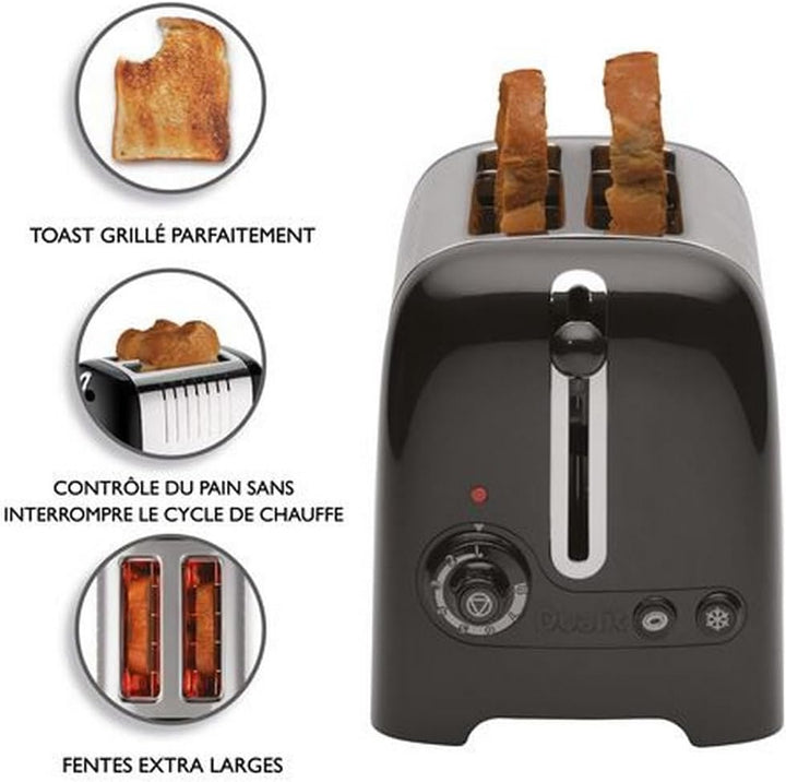 Dualit Lite 2 Scheiben Toaster - 1,1kW Toastet 60 Scheiben Toast Pro Stunde - Poliert mit Rand in Sc