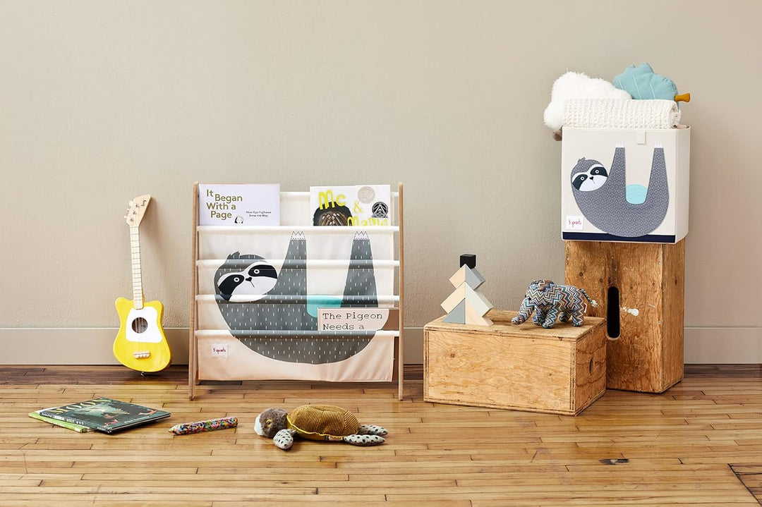 3 Sprouts - Bücherregal Kinderzimmer Holz - Montessori Bücherregal für Kinder - Faultier, Faultier