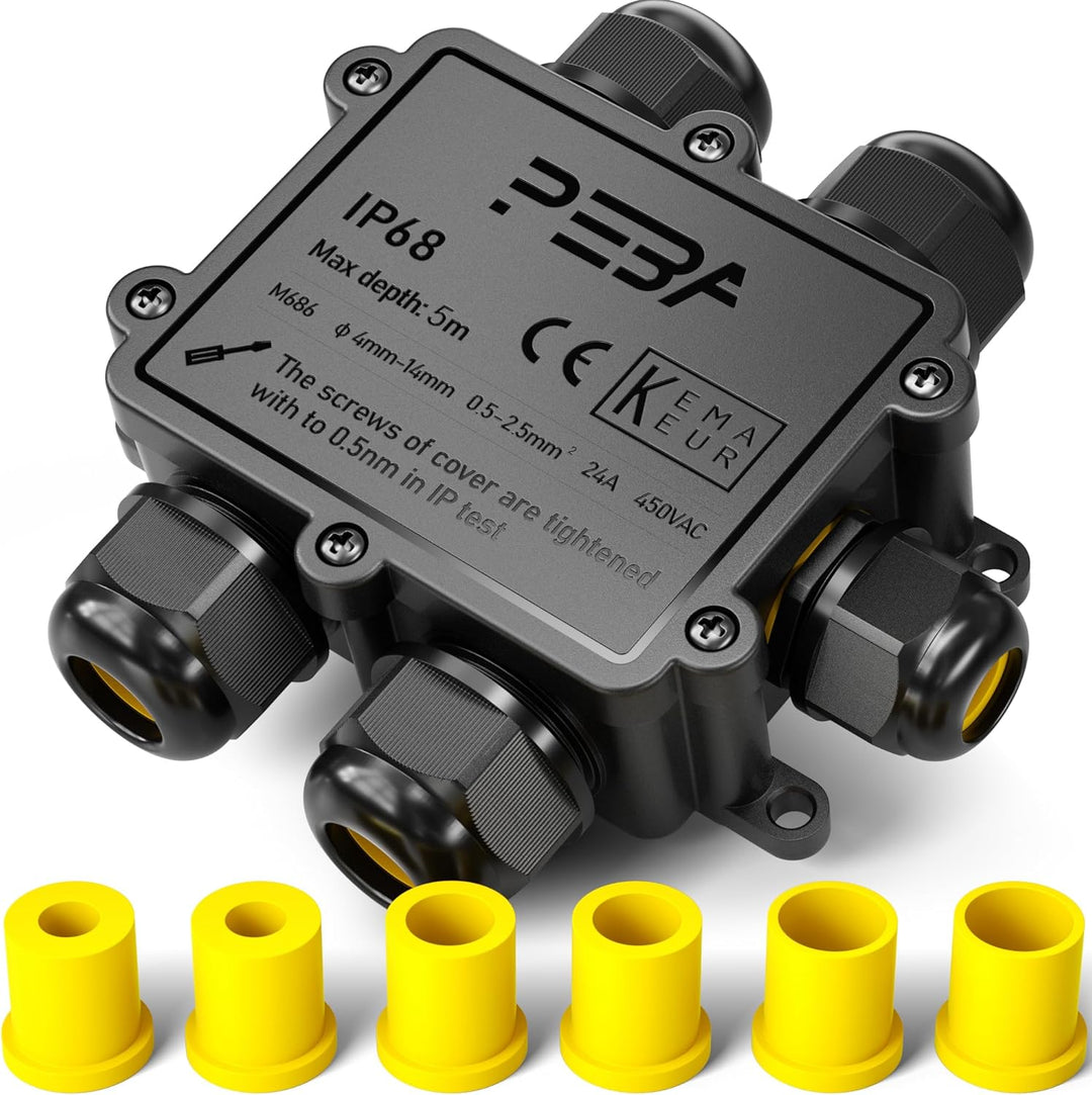 PEBA® Abzweigdose IP68, Erdkabel Klemmdose Verbindungsdose, 5 Wege Junction Box, Klemmkasten, Wasser
