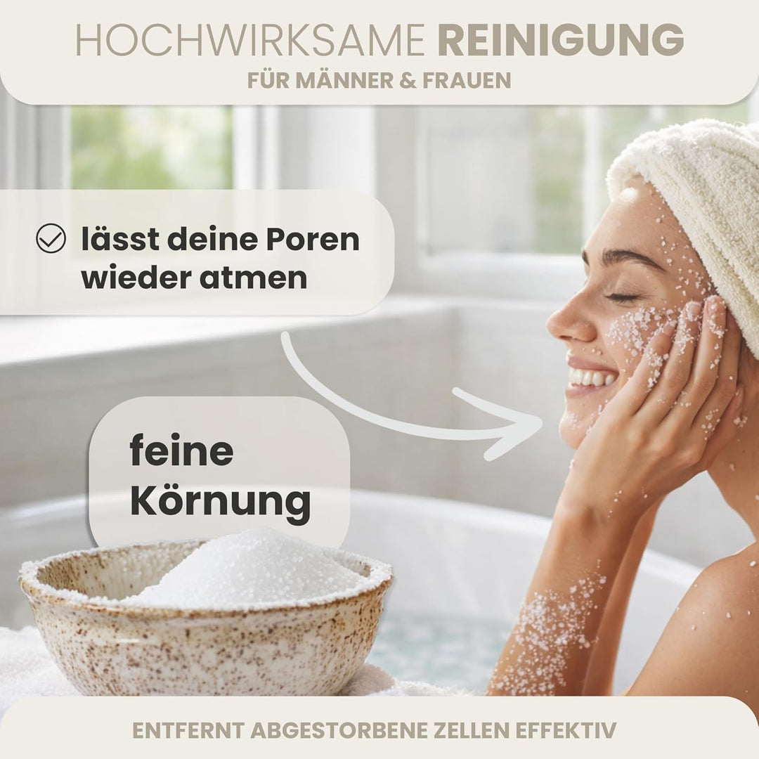 HAF® Premium Totes Meer Peelingsalz für empfindliche &amp; trockene Haut | 2 x 1 kg in Beuteln | Salz Pe