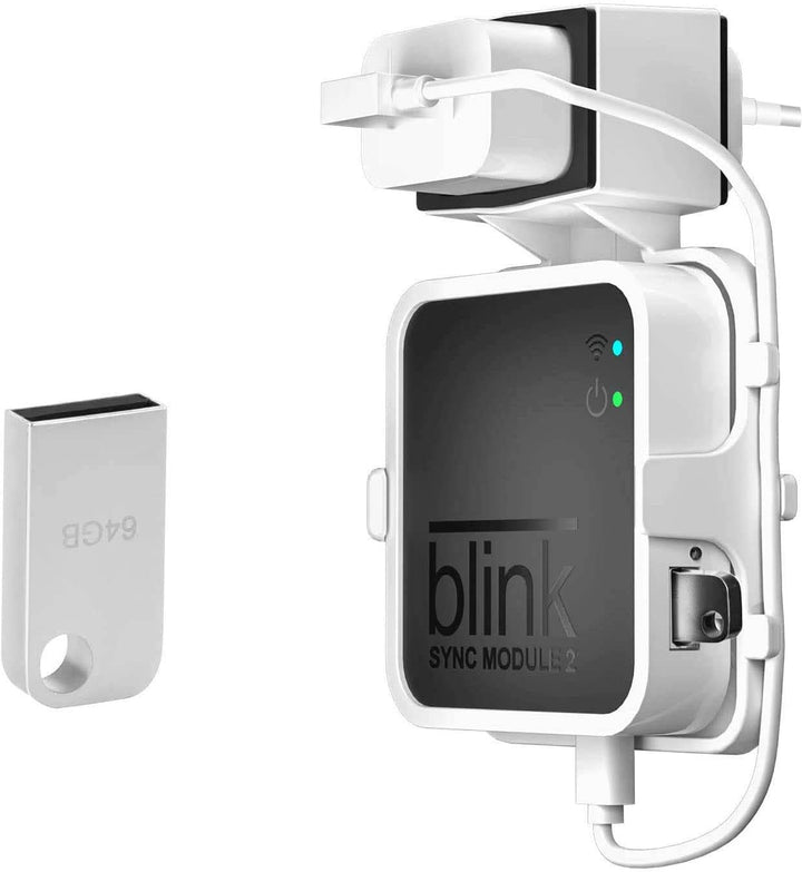 HOLACA 64 GB USB Flash Laufwerk und Wandhalterung für Blink Sync Module 2, Halterung für Neue Blink