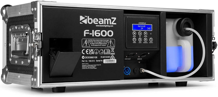 BeamZ F1600 Pro Fazer Nebelmaschine 1600W im Flightcase mit 10 Liter Nebelfluid – Profi Hazer/Rauchm