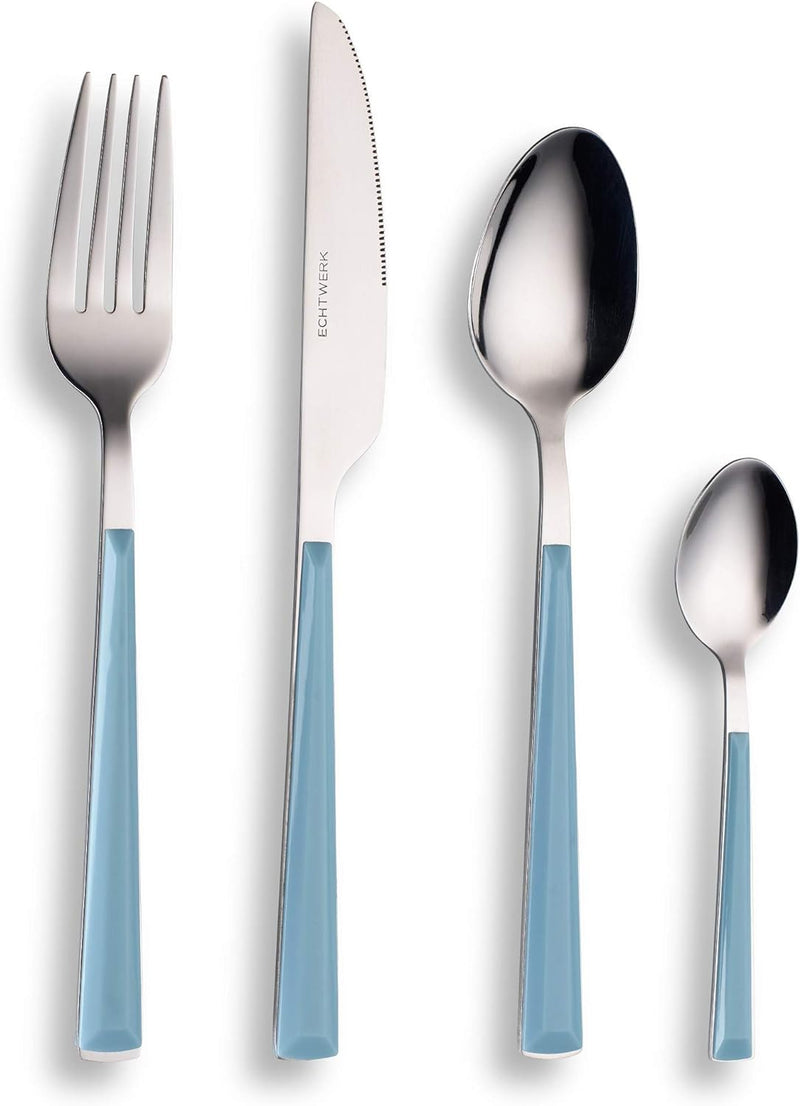 Echtwerk Besteck Set "Basic" mit Kunststoffgriffen, Campingbesteck, Picknickbesteck, leichtes Reiseb