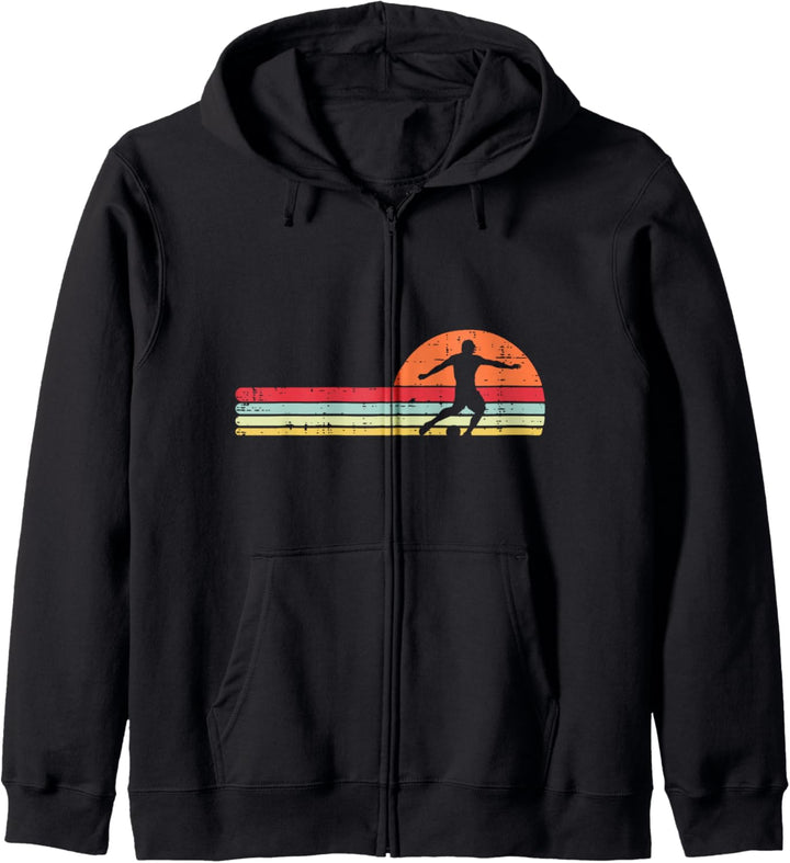 Fussballspieler-Silhouette, Retro, Fussball, Sport, Herren, Damen, Kinder. Kapuzenjacke