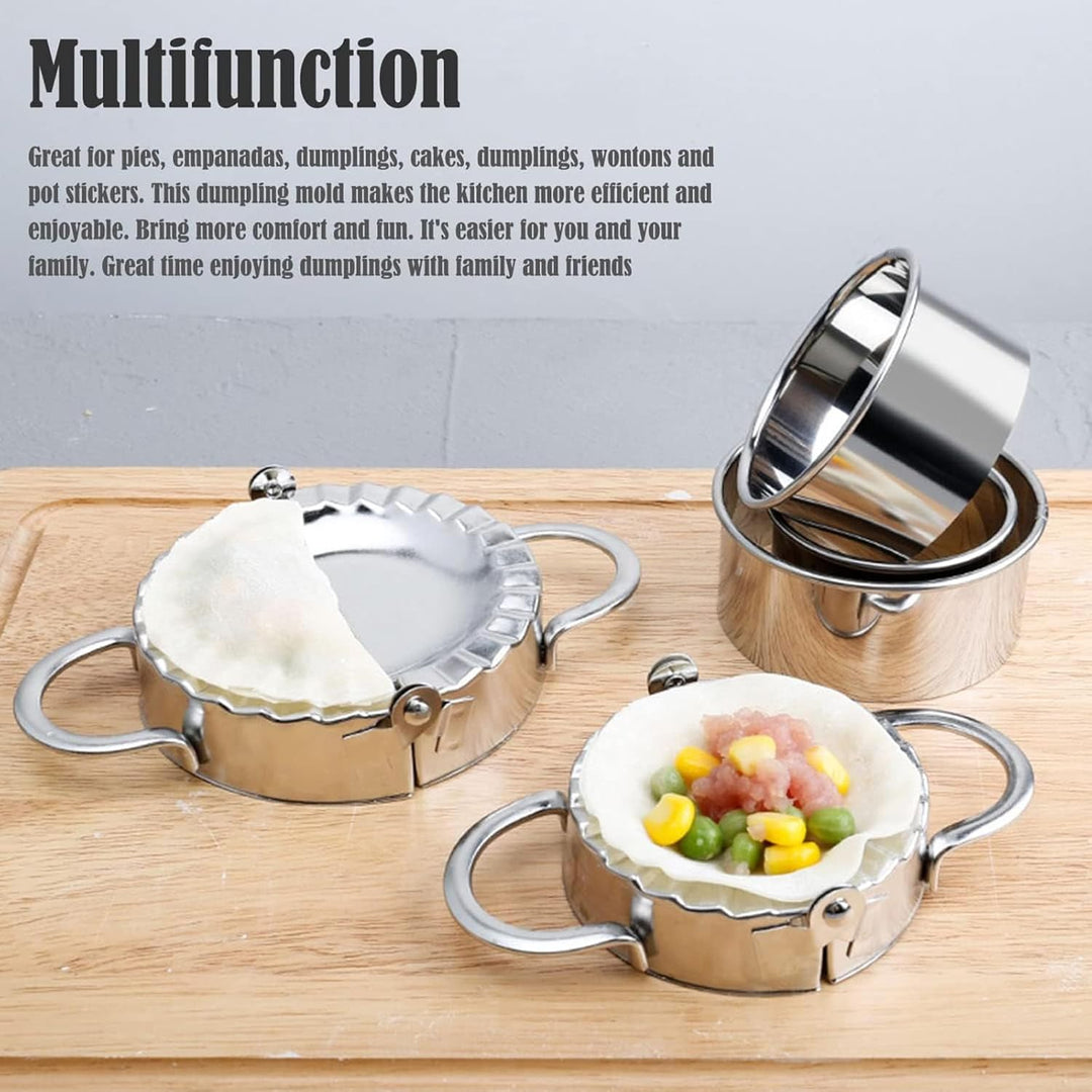 FYSL Edelstahl Ravioli Former - 6 Stück Teigtaschenformer für Dumplings & Knödel, 6 Grössen