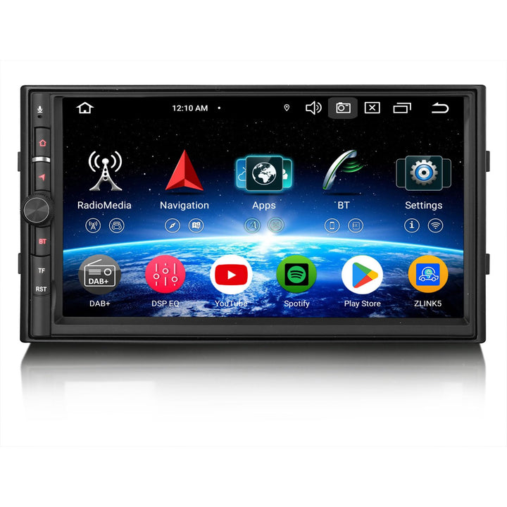 Erisin 7 Zoll Universal 8-Kern 4GB RAM 64GB ROM Android 14 Autoradio Bluetooth mit GPS Navigation Un