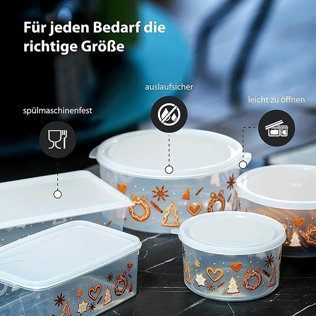 MiraHome Keksdosen 2er Set transparent mit Cupcakes-Design 5L – Rechteckige Plätzchendosen – Ideal a