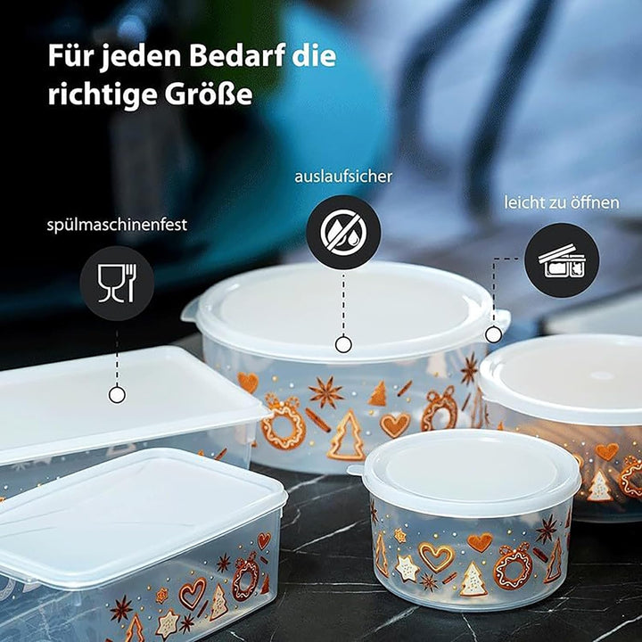 MiraHome Keksdosen 2er Set transparent mit Cupcakes-Design 5L – Rechteckige Plätzchendosen – Ideal a