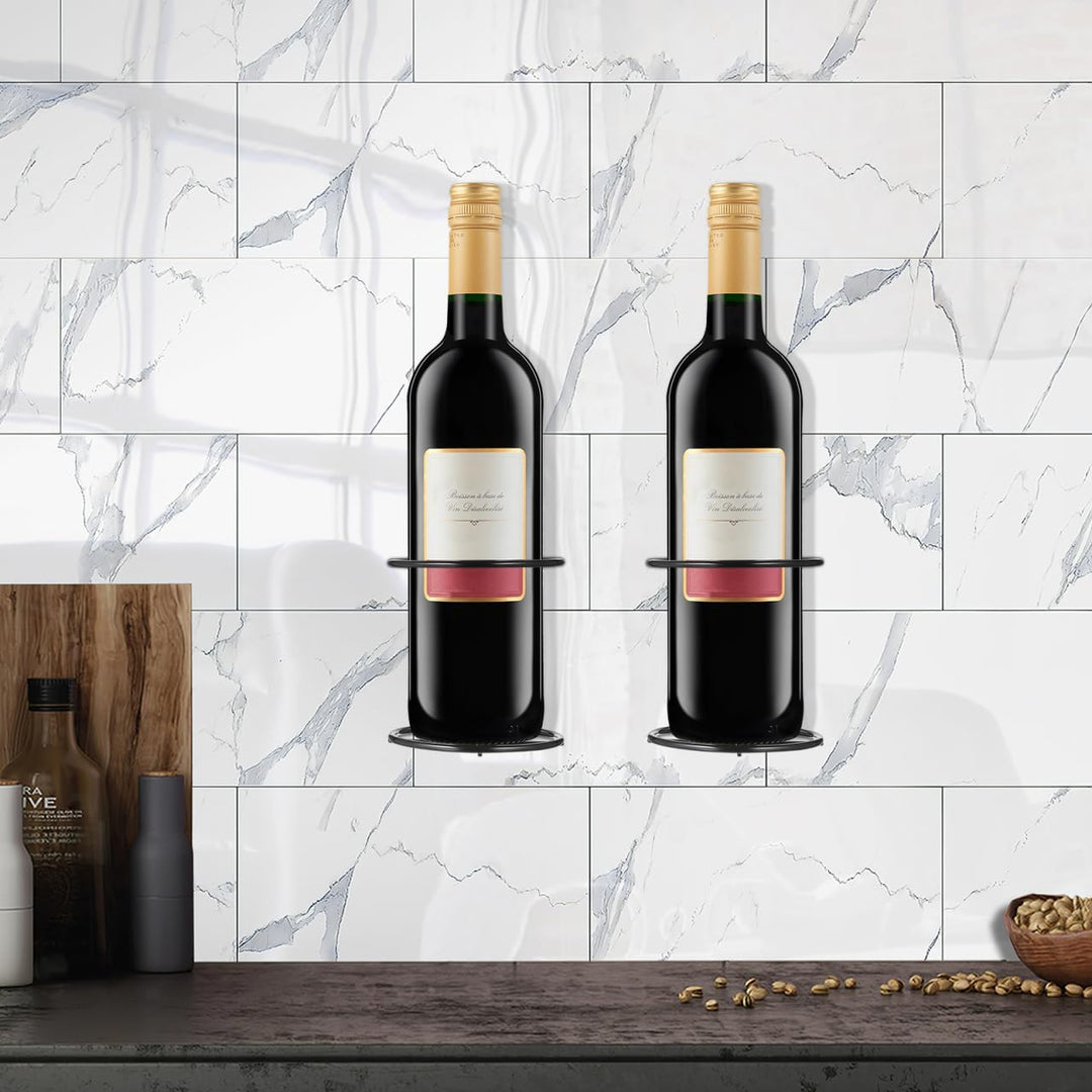 STOBAZA 2Er-Set Wandmontiertes Weinregal Aus Metall Flaschenhalter Für Einzelne Weinflasche Wandwein