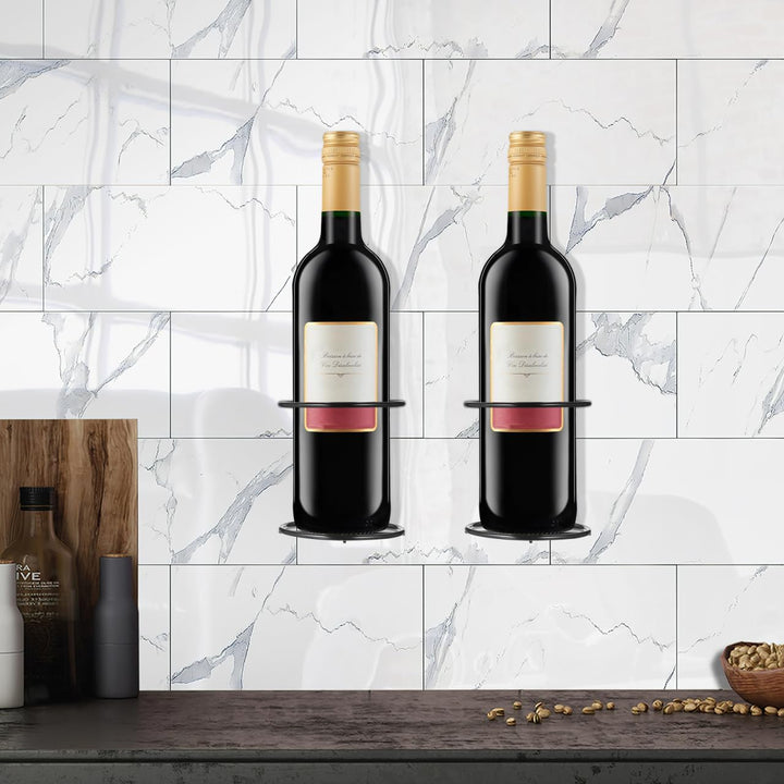 STOBAZA 2Er-Set Wandmontiertes Weinregal Aus Metall Flaschenhalter Für Einzelne Weinflasche Wandwein