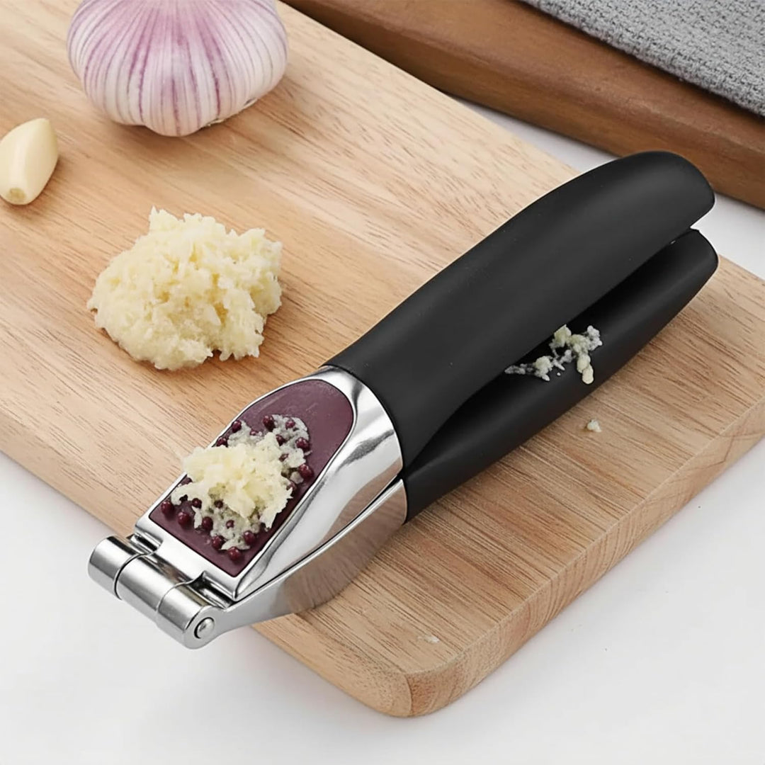 MOLIMOLI Knoblauchpresse Edelstahl, Premium mit Zinklegierung – Extra Stark & Rutschfester Griff, Gr