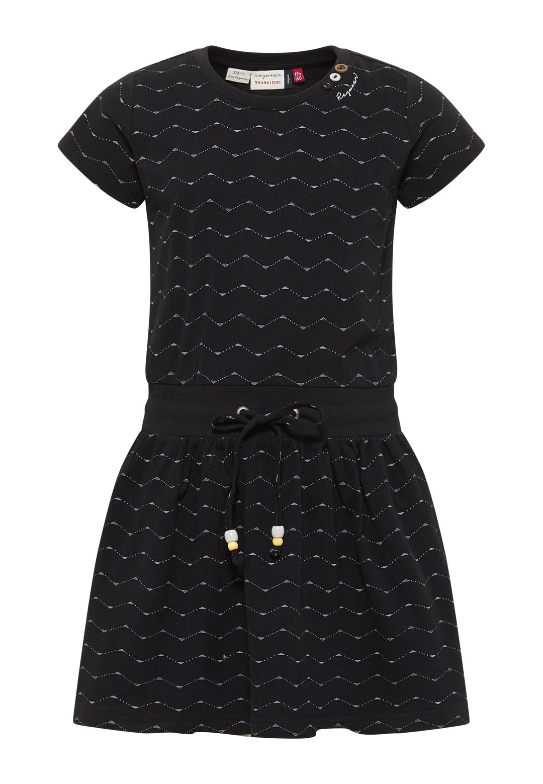 Ragwear Mädchen Kleid MAGY Zig ZAG Sommerkleid in sommerlichen Farben aus weicher Baumwolle, 128 Sch