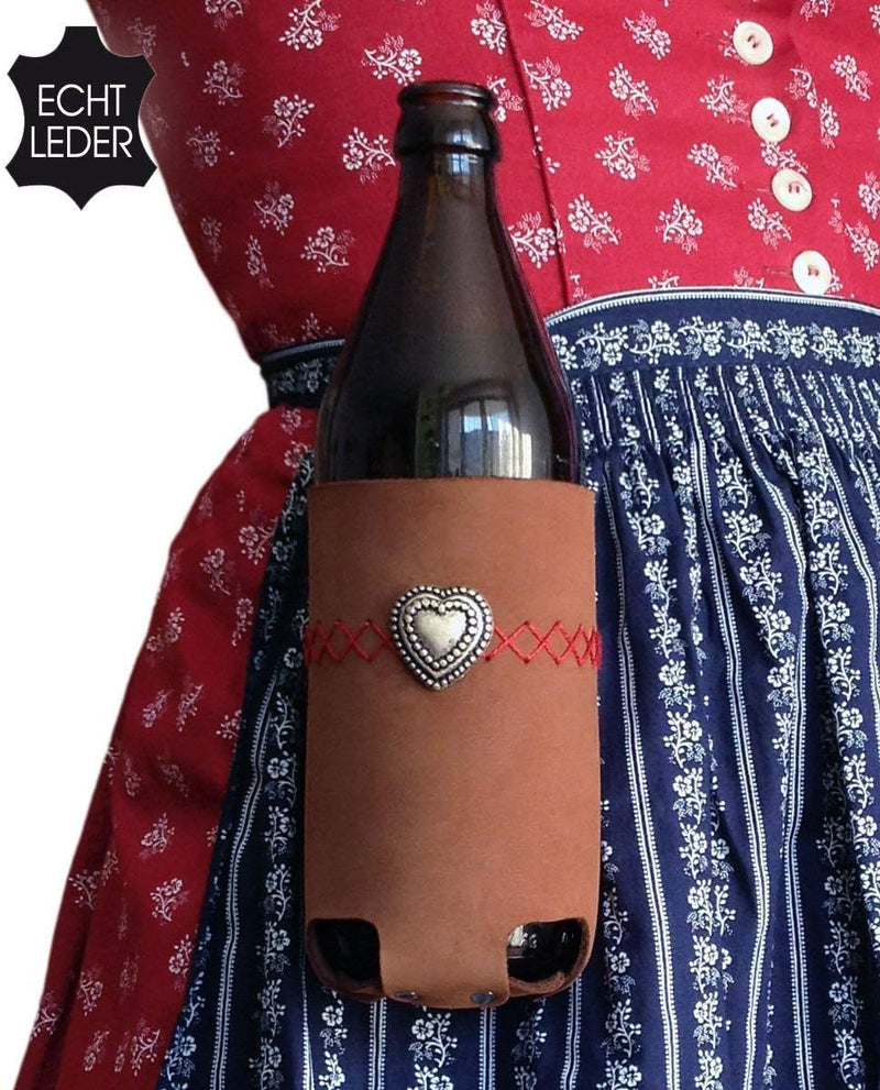 Bierholster Spatzl 0,5l - Das Original aus echtem Leder - Bier Holster Bierhalter Flaschenhalter Dir