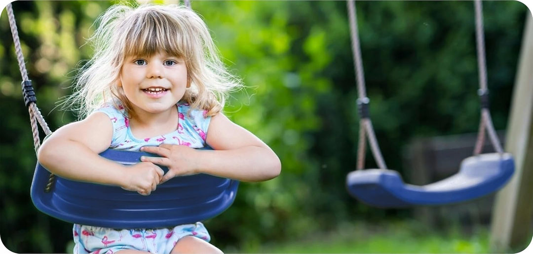 KRUMAD Kinderschaukel Outdoor &amp; Indoor, Ergonomische Schaukel Kinder, Höhenverstellbaren Seilen 115–