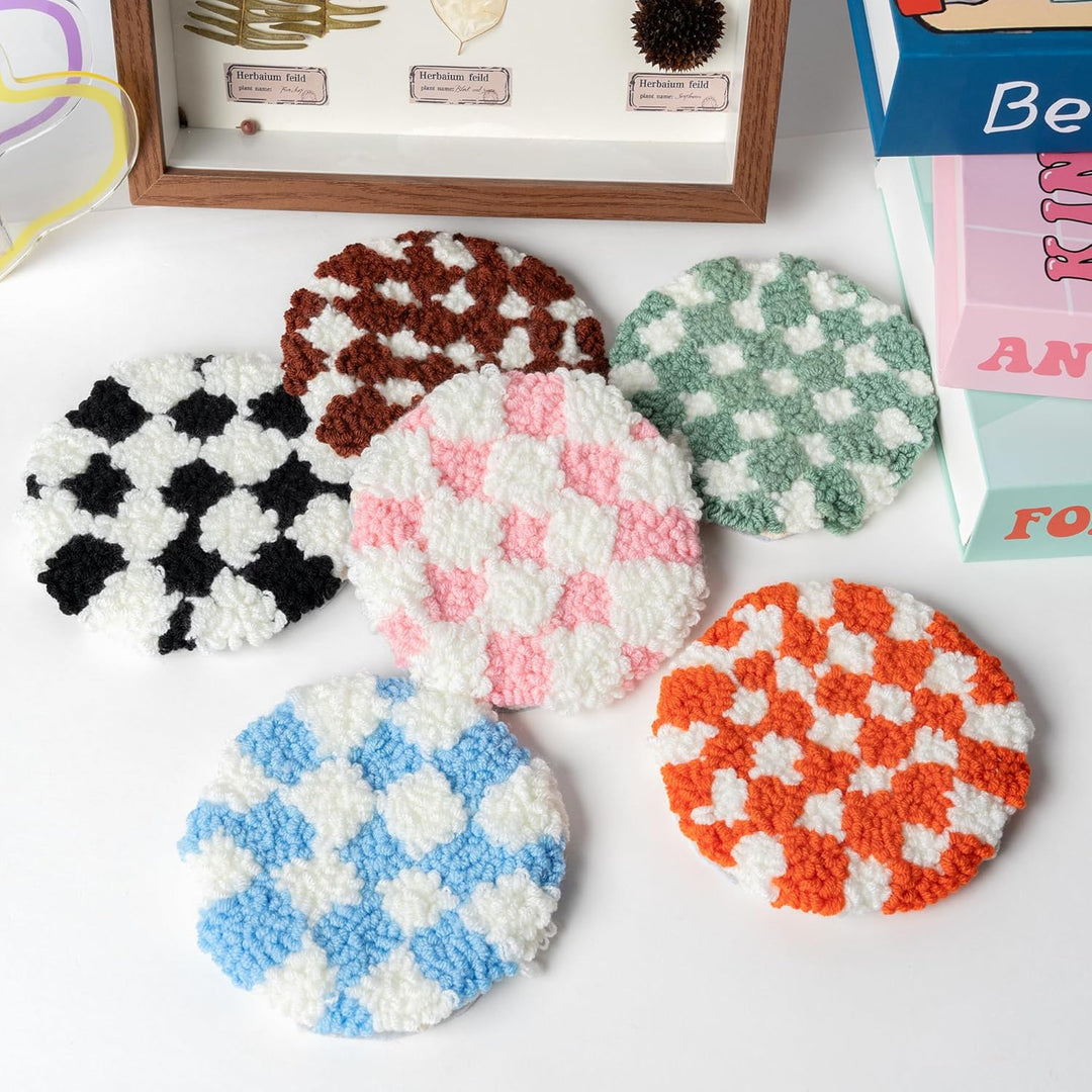 WATINC Punch Needle Untersetzer Kit DIY Handwerk Stickerei Kit für Anfänger Coaster Kunst und Handwe