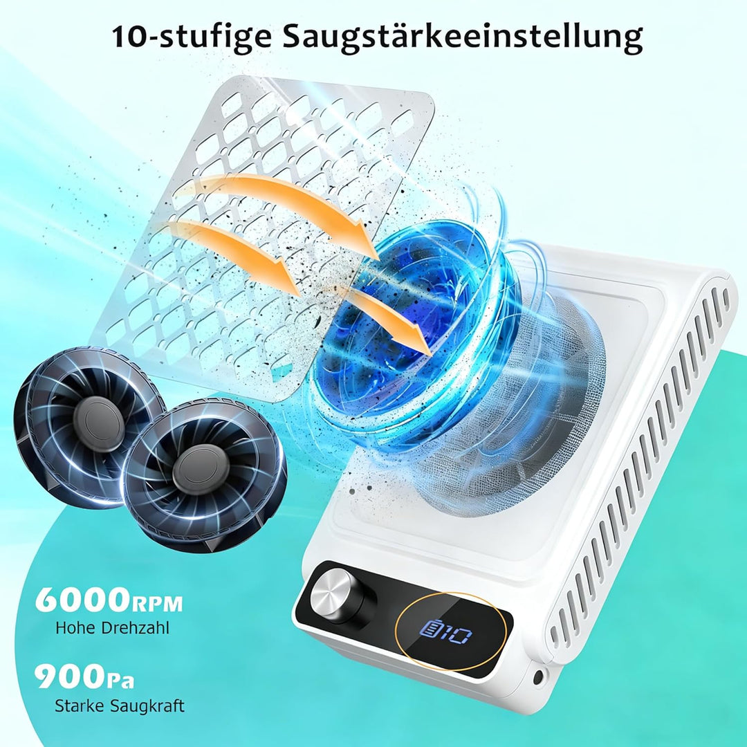 Nagelstaubsauger mit 10 Saugstufen & 30 Filtern, 6000 U/min leiser Staubabsauger für Nägel, Wiederau