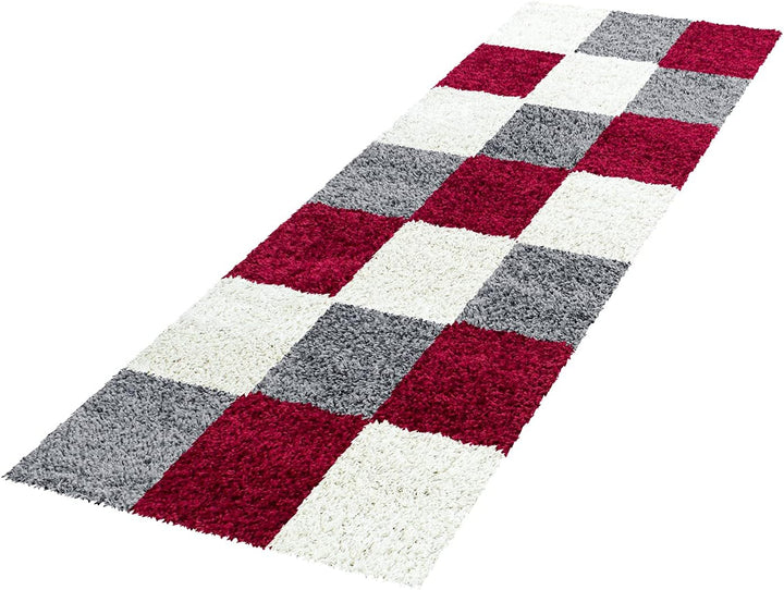 Hochflor Teppich Wohnzimmer Kariertes Design Schlafzimmer Esszimmer Flur Teppich Küchenteppich Weich