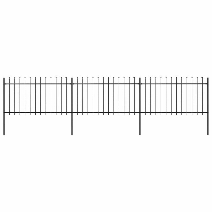 Tidyard Doppelstabmattenzaun Zaun Komplettset Gartenzaun Mit Dekorativen Speerspitzen Stahl,Höhe Zau