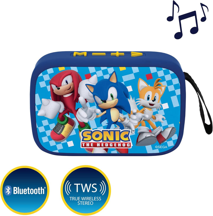 Lexibook, SEGA Sonic The Hedgehog, Tragbarer Bluetooth-Lautsprecher, kabellos, USB-C, SD/TF-Karte, w