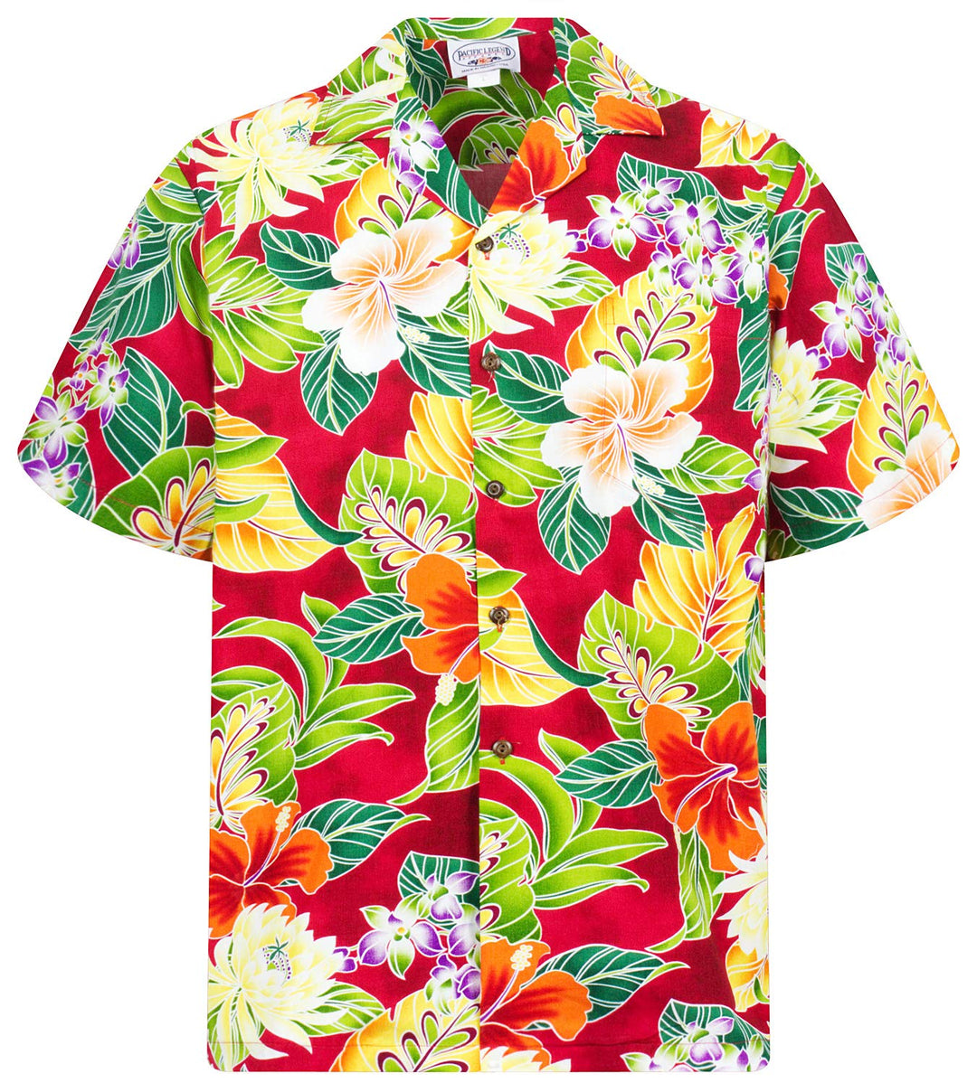 P.L.A. Pacific Legend Original Hawaiihemd Kurzarm Herren Kurzarm Button-Down Front-Tasche Hawaii-Pri
