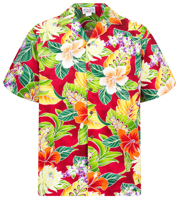 P.L.A. Pacific Legend Original Hawaiihemd Kurzarm Herren Kurzarm Button-Down Front-Tasche Hawaii-Pri
