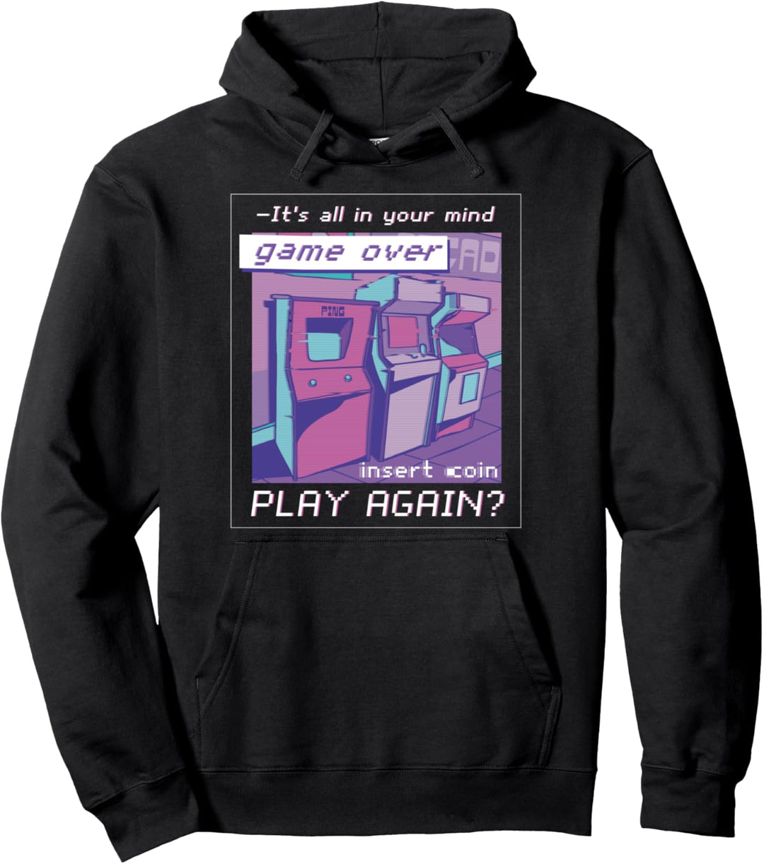 Retro Spielhalle Japanische Vaporwave Ästhetik 80er Gamer Pullover Hoodie