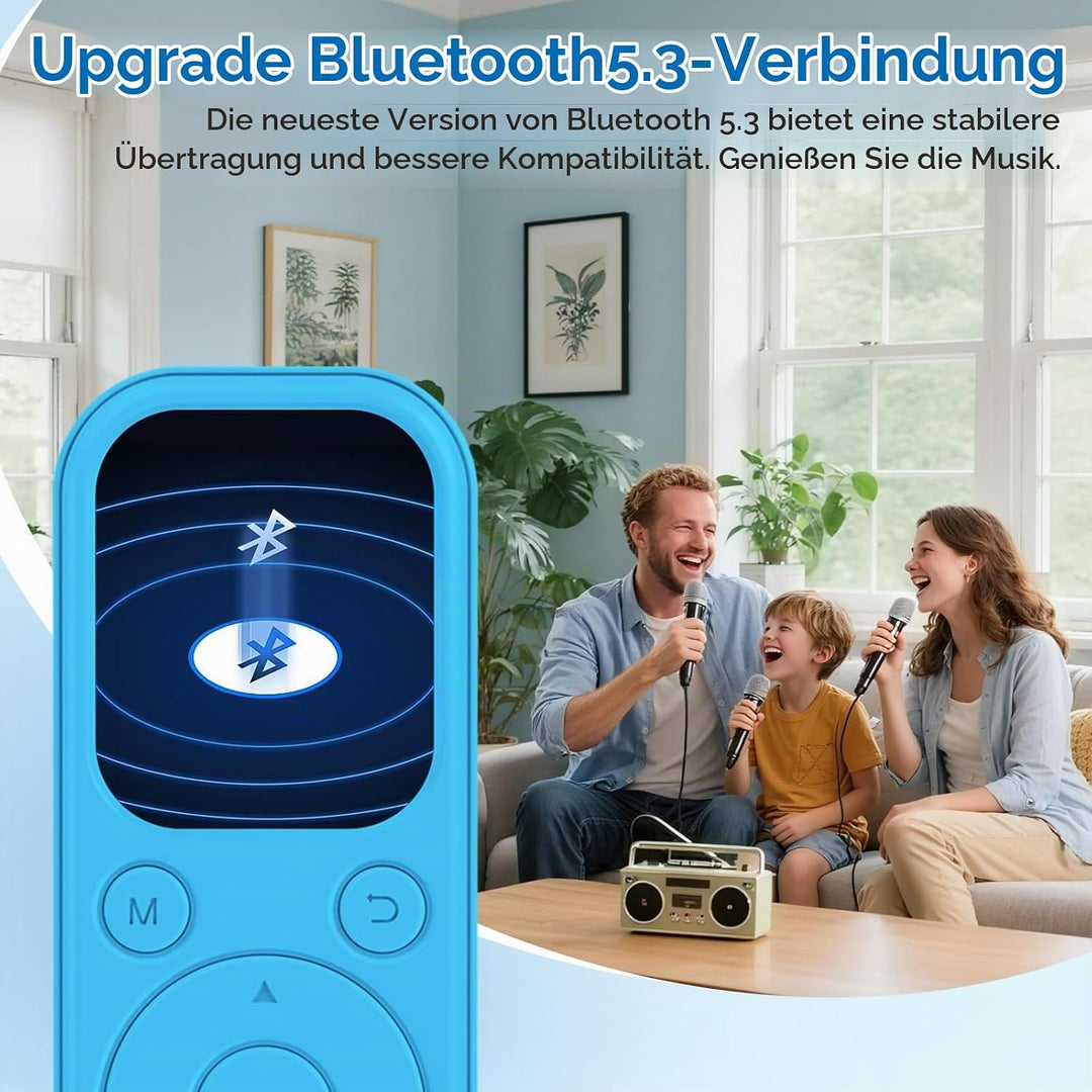 64 GB MP3-Player mit Bluetooth 5.3, tragbarer Musik-Player mit HiFi-Klangqualität und FM-Radio, 300