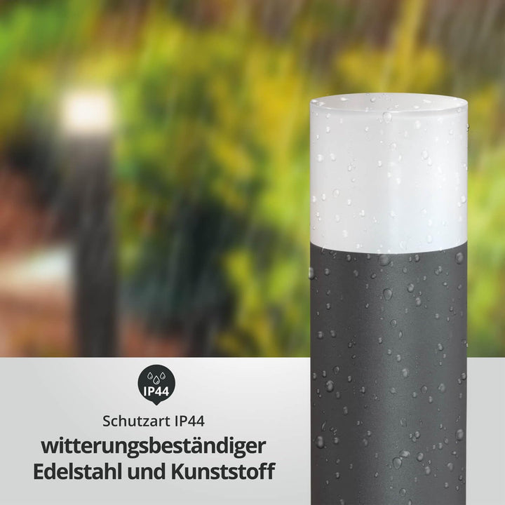 LED Universum Aussenstehleuchte Wegeleuchte 60cm Ø9cm anthrazit aus sehr dickem robustem Aluminium,