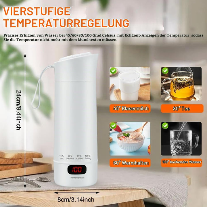 400ML Reise Elektrisch Wasserkocher, 3 in 1 Kleiner Tragbarer Wasserkocher, Mini Electric Kettle mit
