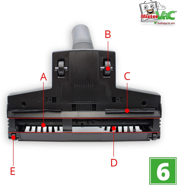 MisterVac Staubsaugerdüse Bodendüse Turbodüse Ersatzdüse kompatibel mit AEG-Electrolux AE 4594 Ergo