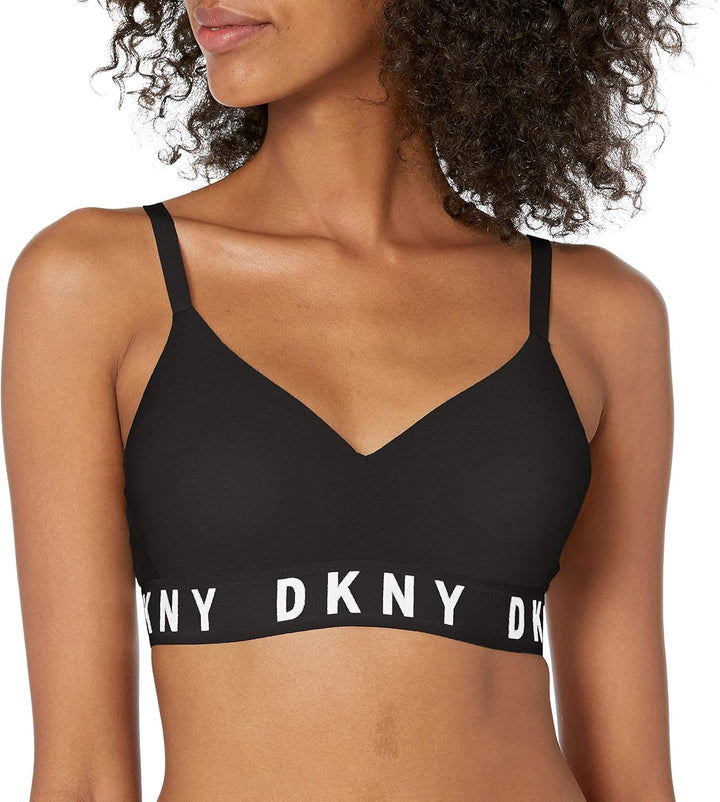 DKNY Damen Cozy Boyfriend Wirefree Pushup Bra Push-Up-BH L Schwarz / Weiss, L Schwarz / Weiss
