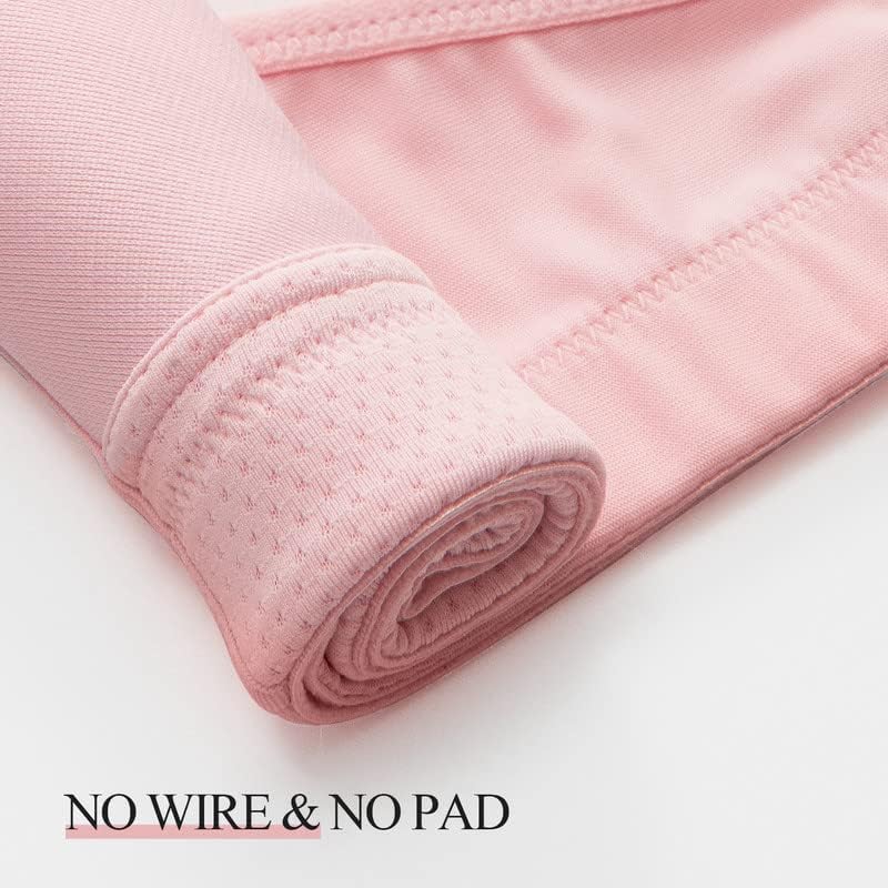 Wingslove Damen Sport BH ohne Bügel Nicht Gepolstert High Impact Bustier Halt Joggen BH 75C Rosa, 75