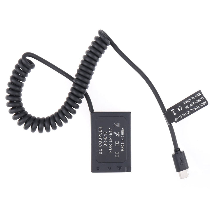 FOTGA USB-C Typ-C auf LP-E17 Federkabel DR-E18 Volldecodierungskabel für Canon EOS RP 77D 200D Mark