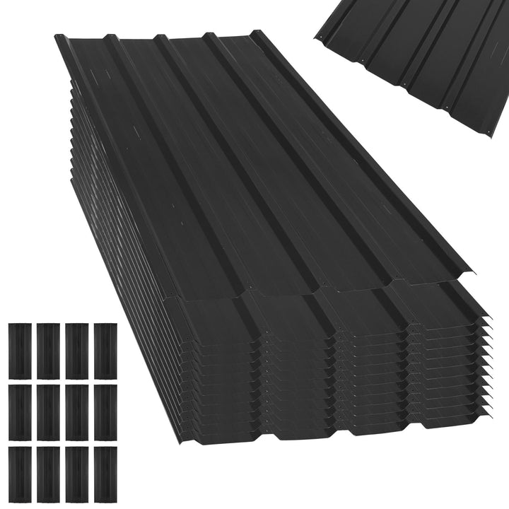 Victoam 12Pcs Galvanised Metal Roofing Sheets, 110x42cm 11m2 Corrugated Roofing Sheets, Easy to Asse